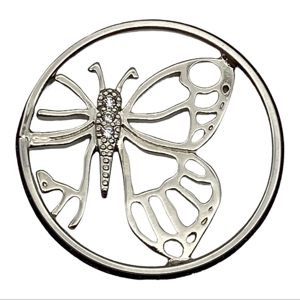 Butterfly window plate for large locket